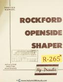 Rockford-Rockford Series 70, Shaper Service and Operations Manual 1952-70 Series-01